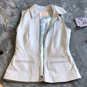 Beautiful silk lined blue leather vest